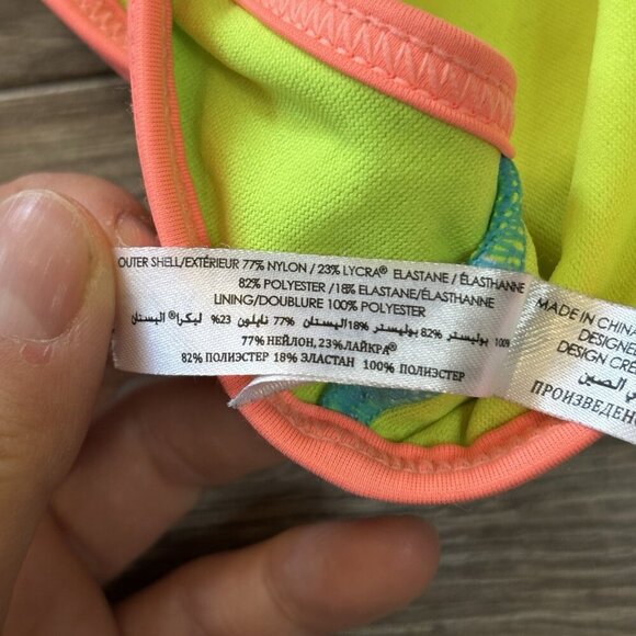 La Vie En Rose Aqua Women's Blue Pink Padded Bikini TOP ONLY Size XL - Picture 9 of 10